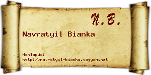 Navratyil Bianka névjegykártya